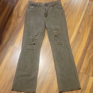Altar'd State Grayish Brown Distressed Wide Leg Jeans SIZE 30/10